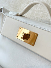 Load image into Gallery viewer, Hermès White Evercolor and Nata Swift Mini 24/24 21 / Palladium Hardware / 2022
