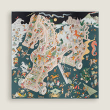 Load image into Gallery viewer, Hermès 2025 Academia Hippica Silk Scarf 90 in Noir / Ardoise / Rose Poudre
