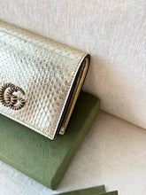 Load image into Gallery viewer, GUCCI GG Marmont Python Card Case Wallet / Gold

