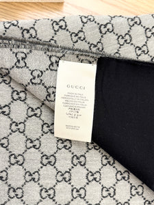 GUCCI GG Cotton Jacquard Scarf - Grey/Black