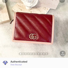 Load image into Gallery viewer, GUCCI GG Marmont Bi-Fold Compact Leather Wallet in Red
