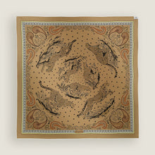 Load image into Gallery viewer, Hermès 2025 Guepards Bandana Double Face Scarf 90 in Noir / Ardoise / Rose
