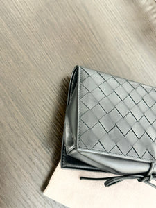 BOTTEGA VENETA Nappa Intrecciato Tie Clutch in Black