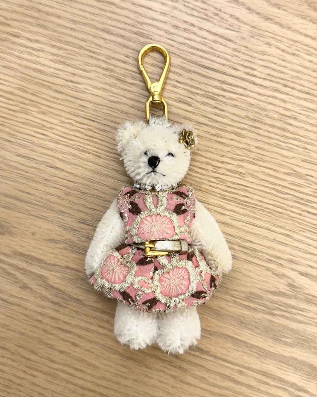 PRADA Crystal Trick Teddy Bear Keychain Charm