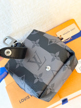 Load image into Gallery viewer, LOUIS VUITTON Monogram Eclipse LV Made Squared Pouch Bag Charm
