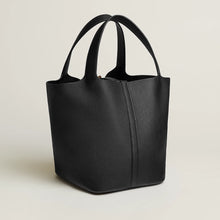 Load image into Gallery viewer, HERMES 2025 Sac Picotin Lock 26 Clemence Leather Bag - Noir / GHW
