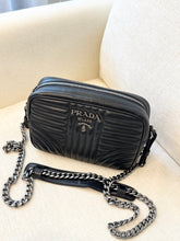 Load image into Gallery viewer, PRADA Diagramme Leather Small Camera Crossbody Bag - Black
