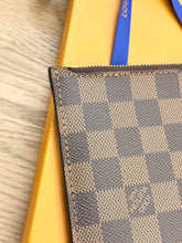 Load image into Gallery viewer, LOUIS VUITTON Neverfull MM Damier Ebene Pochette Wristlet Pouch in Cherry
