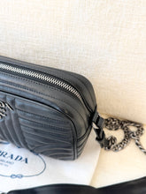 Load image into Gallery viewer, PRADA Diagramme Leather Small Camera Crossbody Bag - Black

