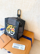 Load image into Gallery viewer, LOUIS VUITTON Monogram Eclipse LV Made Squared Pouch Bag Charm
