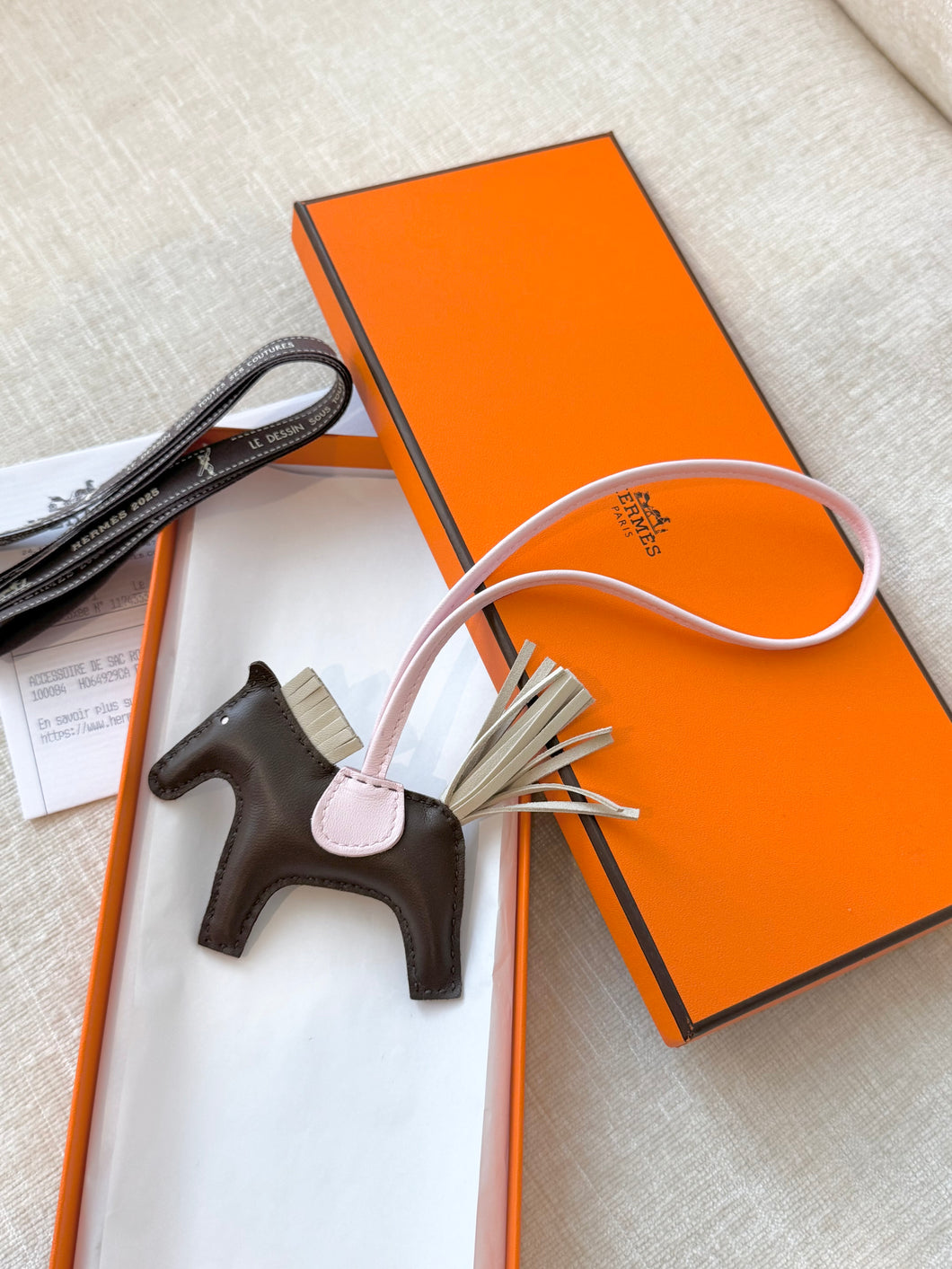 🐎✨NEW✨2025 Hermes Rodeo PM Charm / Chocolat / Craie / Rose Darling
