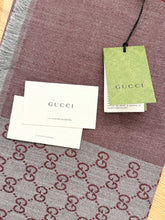 Load image into Gallery viewer, [SOLD] GUCCI 2023 GG Logo Wool Scarf in Burgundy
