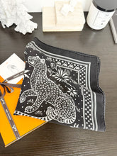 Load image into Gallery viewer, ▪️SOLD▪️HERMES Silk Les Leopards Bandana Scarf - Black/White
