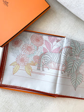 Load image into Gallery viewer, HERMES Precious Paradise scarf 90 / Argent / Rose / Aqua
