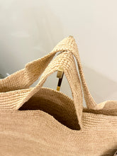 Load image into Gallery viewer, LOEWE Slit Large Raffia and Calfskin Tote Bag - Natural/Tan
