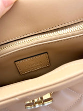 Load image into Gallery viewer, GUCCI Deco Logo-Embellished Quilted Leather Shoulder Bag in Beige
