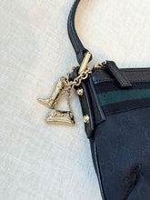 Load image into Gallery viewer, GUCCI GG Monogram Canvas Charm Web Pochette / Black
