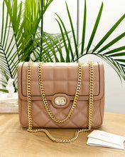 Load image into Gallery viewer, GUCCI Deco Logo-Embellished Quilted Leather Shoulder Bag in Beige
