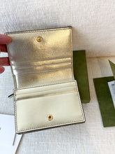 Load image into Gallery viewer, GUCCI GG Marmont Python Card Case Wallet / Gold
