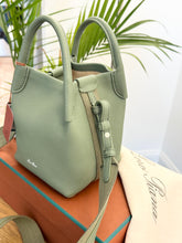 Load image into Gallery viewer, LORO PIANA 2024 Grained Calfskin Micro Bale Crossbody Bag in Green
