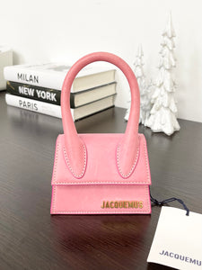 JACQUEMUS Le Chiquito Mini Leather Tote in Pink