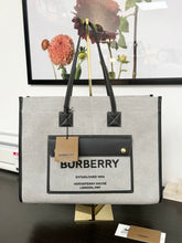 Load image into Gallery viewer, BURBERRY Medium Horseferry Canvas Tote - Grey
