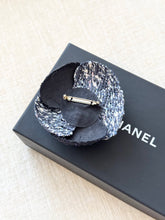 Load image into Gallery viewer, CHANEL Tweed Fabric Camellia Pin Brooch / Blue
