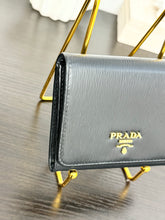 Load image into Gallery viewer, PRADA Vitello Move Trifold Wallet in Black
