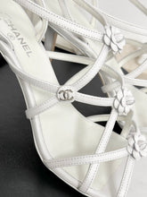 Load image into Gallery viewer, CHANEL 2023 SS Cruise Open Toe Pin Heel Sandals in White - EU38
