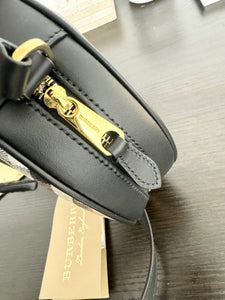 BURBERRY New Louise Check Round Crossbody Bag - Archive Beige & Black