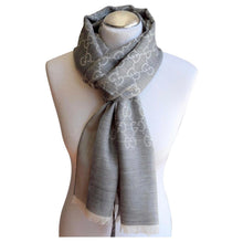 Load image into Gallery viewer, ▪️SOLD▪️GUCCI GG Jacquard Giant Plus Silk Wool Shawl - Grey
