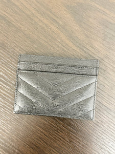 SAINT LAURENT Cassandre Matelasse Card Case in Grain De Poudre Embossed Leather