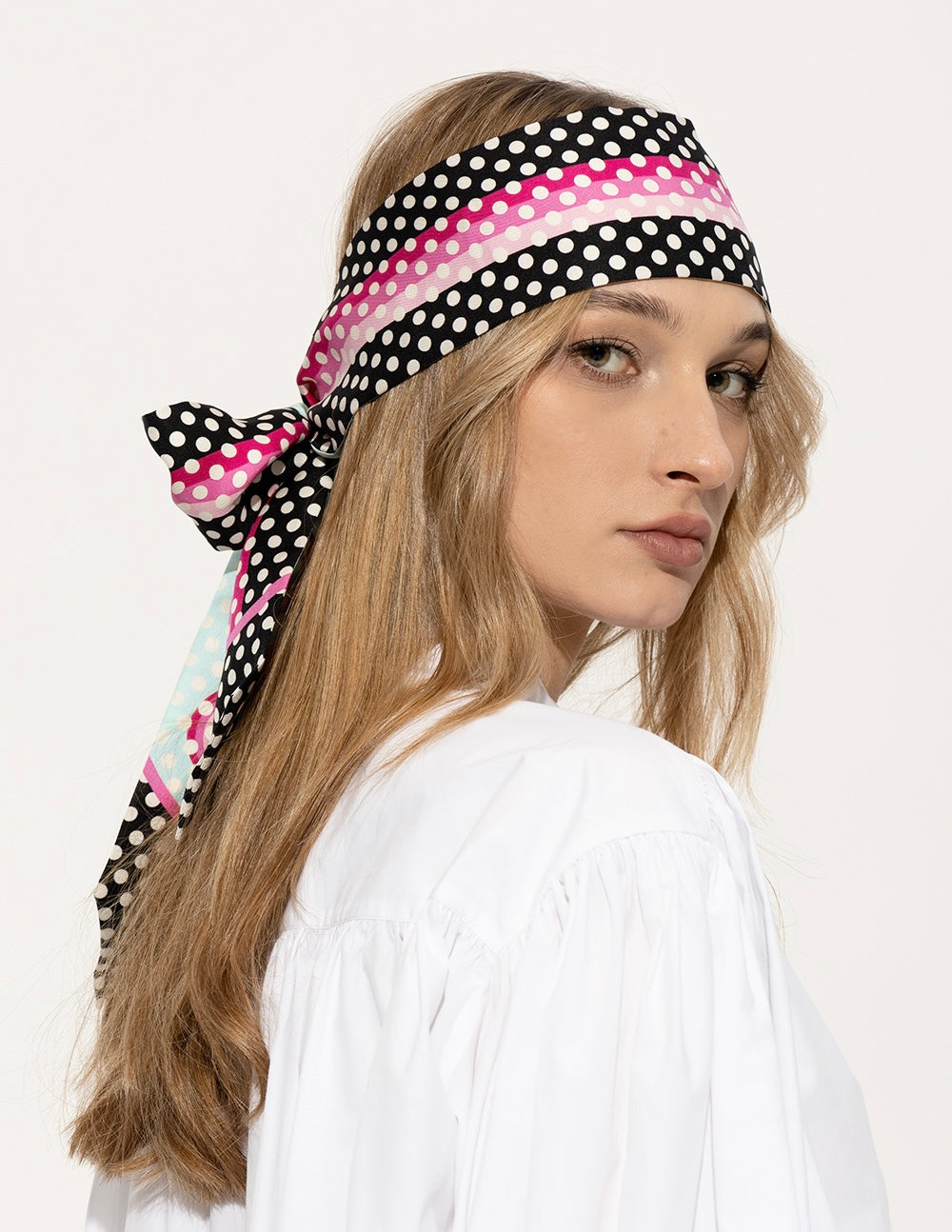 GUCCI Polka Dot Print Silk Headscarf / M no