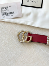 Load image into Gallery viewer, GUCCI Moon Calfskin Torchon Double G 25mm Belt - Hibiscus Red / 85

