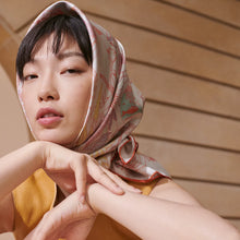 Load image into Gallery viewer, HERMES Precious Paradise scarf 90 / Argent / Rose / Aqua
