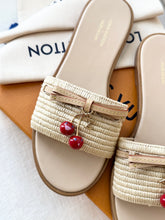 Load image into Gallery viewer, LOUIS VUITTON LV x TM Takashi Murakami Raffia Cherry Lily Flat Mule / EU38
