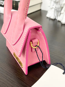 JACQUEMUS Le Chiquito Mini Leather Tote in Pink