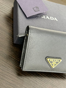 PRADA Small Saffiano Leather Wallet in Black