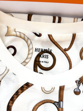 Load image into Gallery viewer, HERMES 2024 “Panoplie Tout Cuir” Cotton Straight Dress / Blanc Naturel / EU 34
