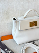 Load image into Gallery viewer, Hermès White Evercolor and Nata Swift Mini 24/24 21 / Palladium Hardware / 2022
