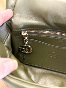 GUCCI GG Milano Mini Leather Top Handle Bag in Dark Olive