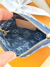 Load image into Gallery viewer, 🍒 LOUIS VUITTON 2025 LV x TM Takashi Murakami Monogram Cherry Denim Key Pouch
