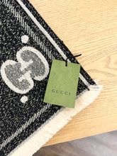 Load image into Gallery viewer, GUCCI GG Wool Jacquard Scarf - Black/Ivory
