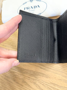 PRADA Men’s Saffiano Bi-Fold Wallet in Black