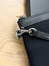 Load image into Gallery viewer, SAINT LAURENT Rive Gauche Linen Canvas Wristlet Pouch in Black
