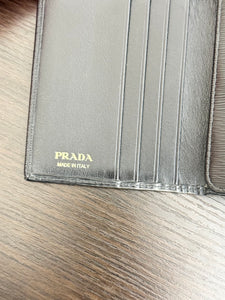 PRADA Vitello Move Trifold Wallet in Black