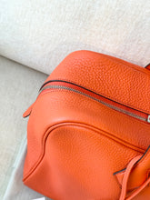 Load image into Gallery viewer, HERMES Clemence Leather Victoria 36 Bag / Orange Poppy / Palladium Hardware
