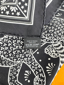 ▪️SOLD▪️HERMES Silk Les Leopards Bandana Scarf - Black/White