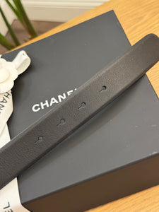 CHANEL Lambskin CC Chain Belt in Black - 85/34