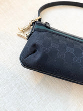 Load image into Gallery viewer, GUCCI GG Monogram Canvas Charm Web Pochette / Black
